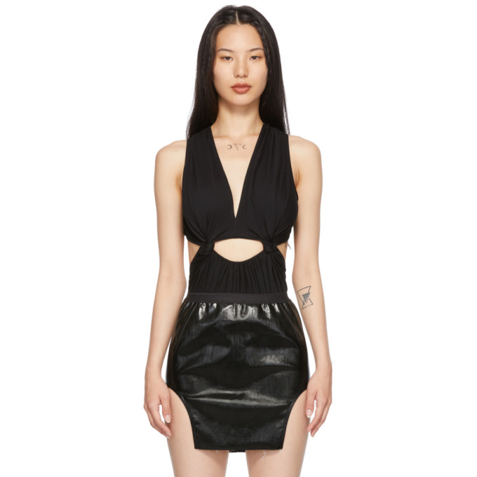 RICK OWENS BLACK GLORY BATHER BODYSUIT