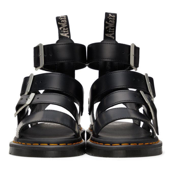 RICK OWENS BLACK DR. MARTENS EDITION GRYPHON HIGH SANDALS