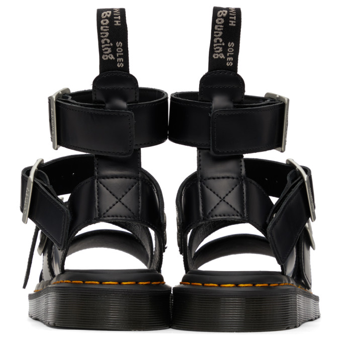 RICK OWENS BLACK DR. MARTENS EDITION GRYPHON HIGH SANDALS