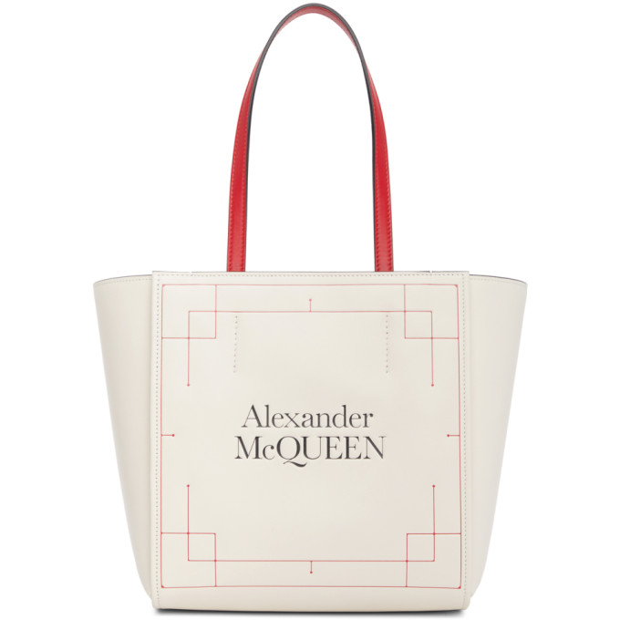 Click to view more detailed imagery on our partner's website Alexander Mcqueen Signature Logo-embossed Leather Tote Bag In 9090 Deep I