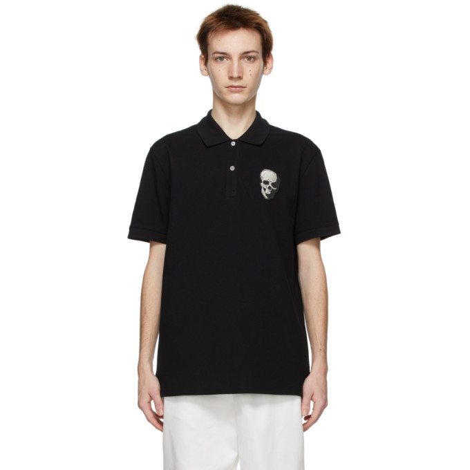ALEXANDER MCQUEEN ALEXANDER MCQUEEN BLACK SKULL BADGE POLO