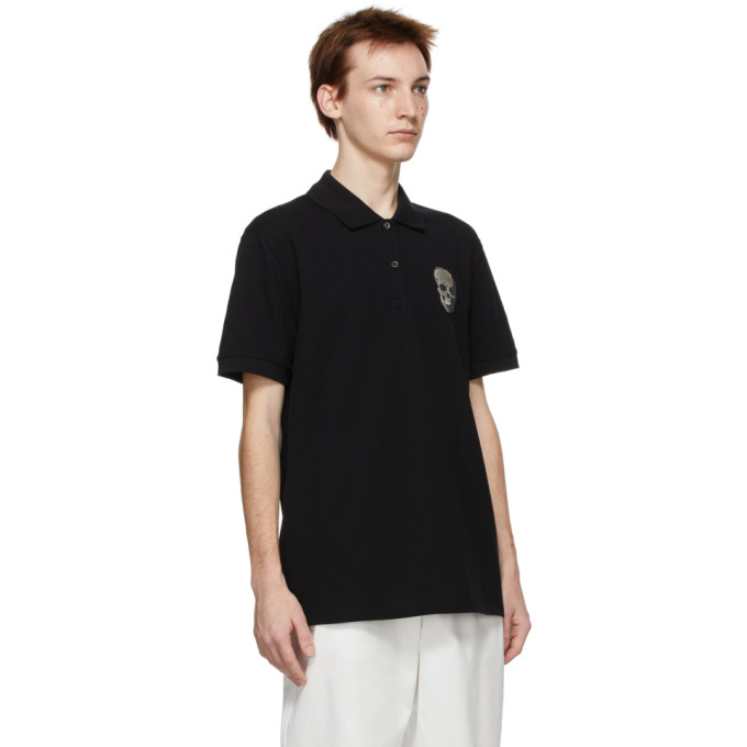 ALEXANDER MCQUEEN ALEXANDER MCQUEEN BLACK SKULL BADGE POLO