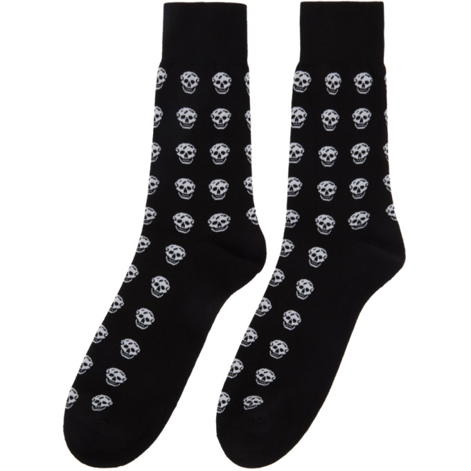 ALEXANDER MCQUEEN ALEXANDER MCQUEEN BLACK AND WHITE SKULL SOCKS