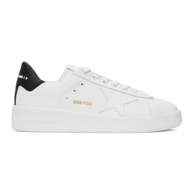 Click to view more detailed imagery on our partner's website Golden Goose White & Black Pure Star Sneakers In White/black