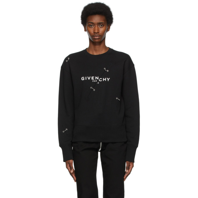 GIVENCHY BLACK METAL DETAILING LOGO SWEATSHIRT