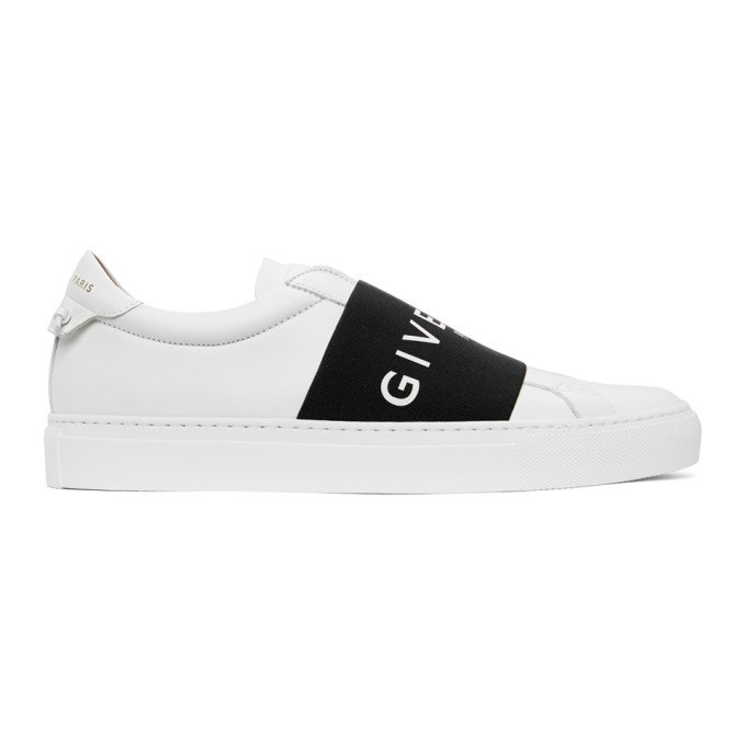 GIVENCHY GIVENCHY WHITE AND BLACK ELASTIC URBAN STREET SNEAKERS