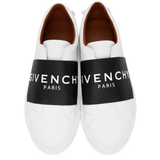 GIVENCHY GIVENCHY WHITE AND BLACK ELASTIC URBAN STREET SNEAKERS