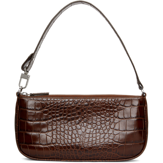 Click to view more detailed imagery on our partner's website By Far Brown Croc Rachel Shoulder Bag In Ne Nutella
