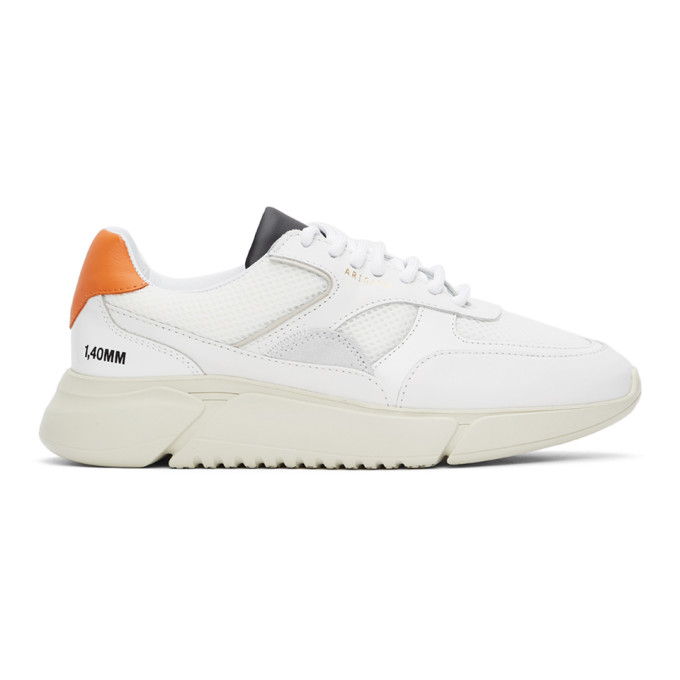 AXEL ARIGATO WHITE & ORANGE GENESIS TRIPLE SNEAKERS