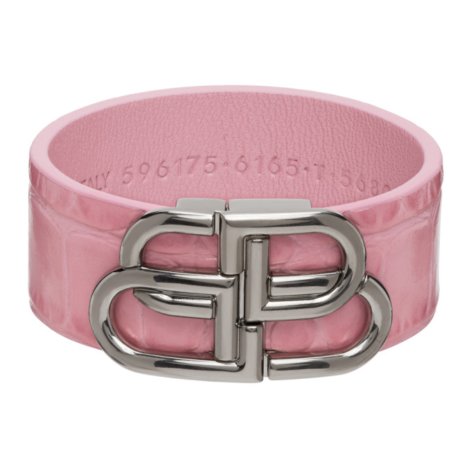 Bb Croc-effect Leather Bracelet 5616 Pink ModeSens