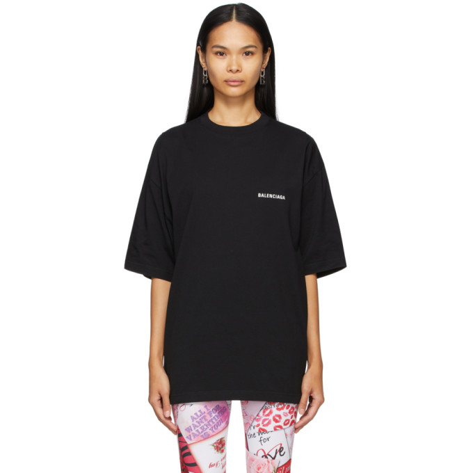 Click to view more detailed imagery on our partner's website Balenciaga Oversized T-shirt With Defile' Logo In Black