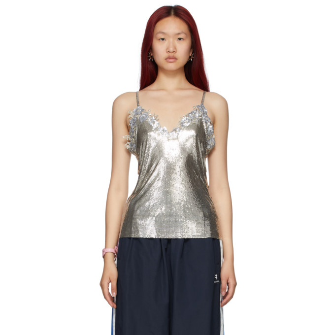 BALENCIAGA SILVER CHAINMAIL CAMISOLE