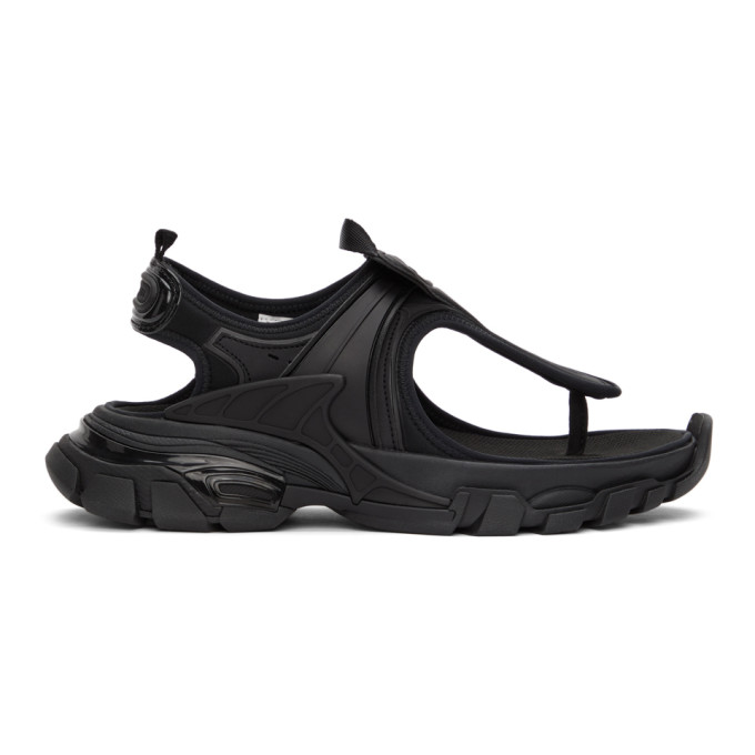 BALENCIAGA BLACK SLINGBACK THONG SANDALS