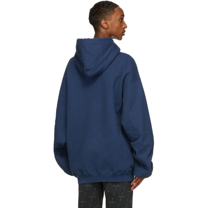 BALENCIAGA NAVY MARATHON SPORT HOODIE