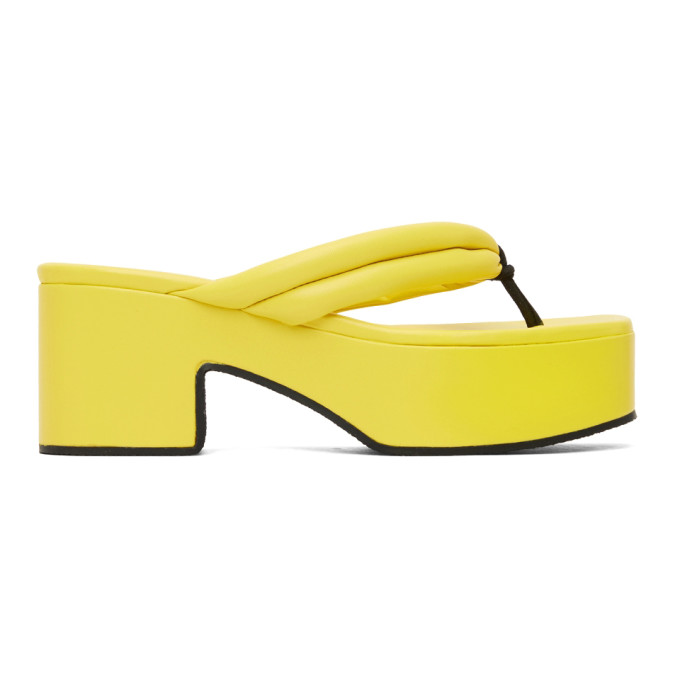 DRIES VAN NOTEN YELLOW CHUNKY HEELED SANDALS