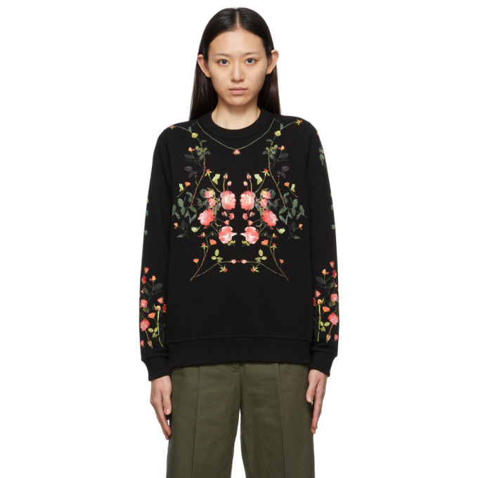 BURBERRY BLACK FLOWERS FAIRHALL SWEATSHIRT