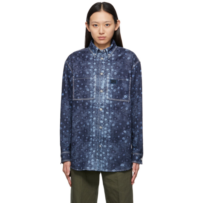 BURBERRY BLUE DENIM FISH SCALES SHIRT