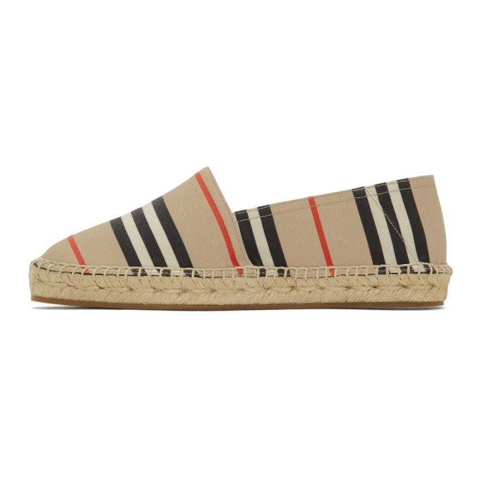 Shop Burberry Beige Icon Stripe Alport Espadrilles In Archive Beige