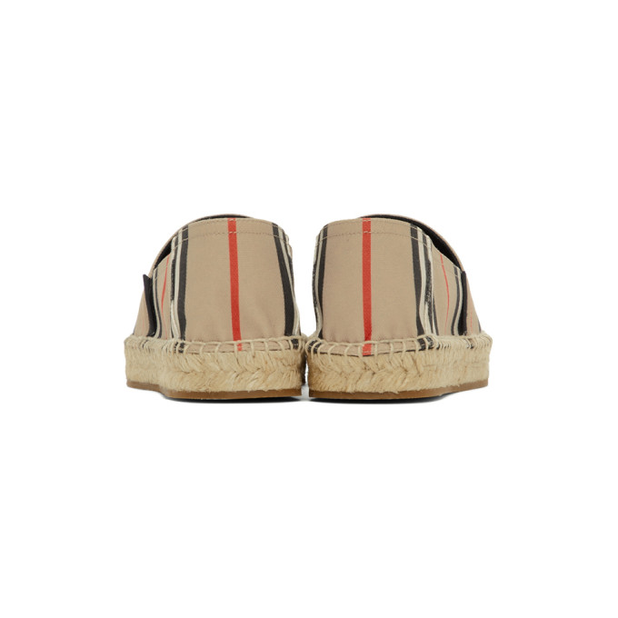 Shop Burberry Beige Icon Stripe Alport Espadrilles In Archive Beige