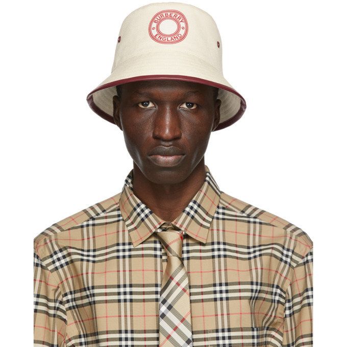 Click to view more detailed imagery on our partner's website Burberry Branded Bucket Hat In Garnet