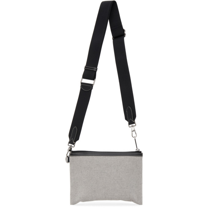 BURBERRY GREY CANVAS CALLUM CROSSBODY BAG