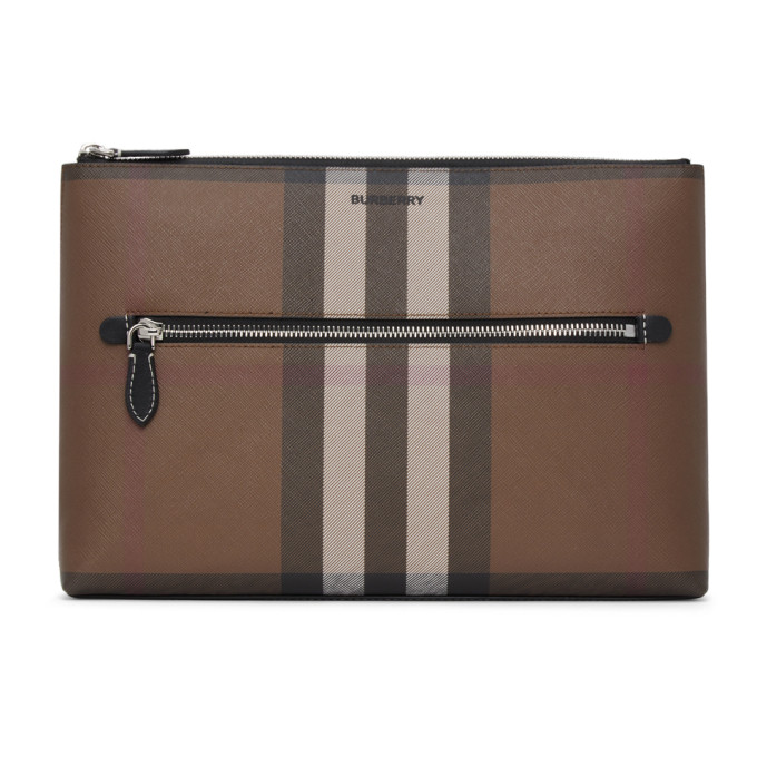 BURBERRY BROWN CHECK DUNCAN POUCH