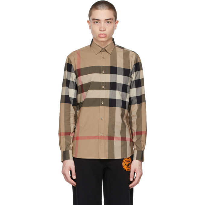 Click to view more detailed imagery on our partner's website Burberry Windsor Slim Fit Check Sport Shirt In Archive Bei