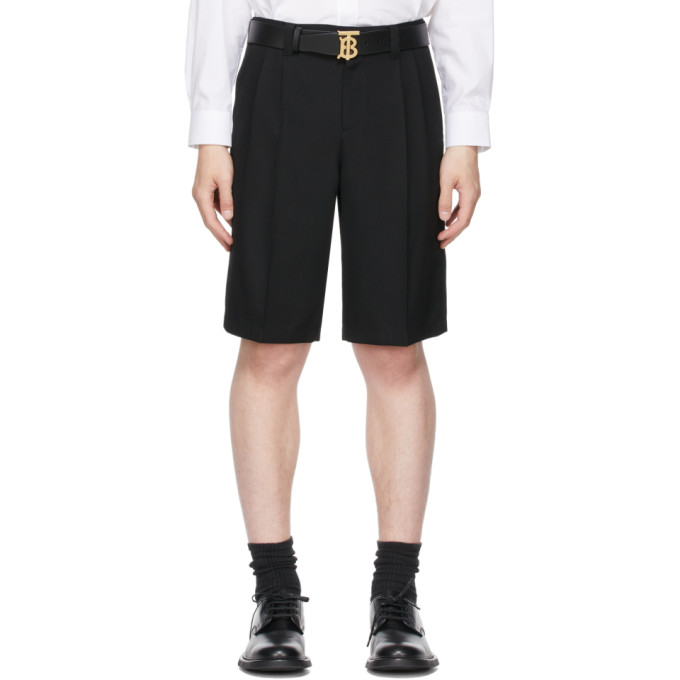 BURBERRY BLACK GRAIN DE POUDRE TATE SHORTS