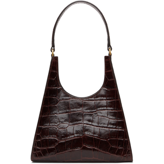 Click to view more detailed imagery on our partner's website Staud Women's Rey Croc-embossed Leather Shoulder Bag In Brown