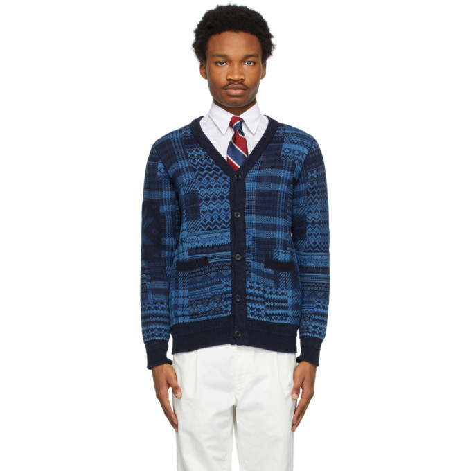 beams patchwork cardigan