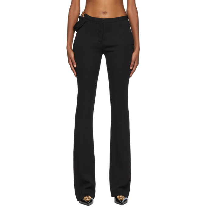 VERSACE BLACK FLARED MEDUSA TROUSERS