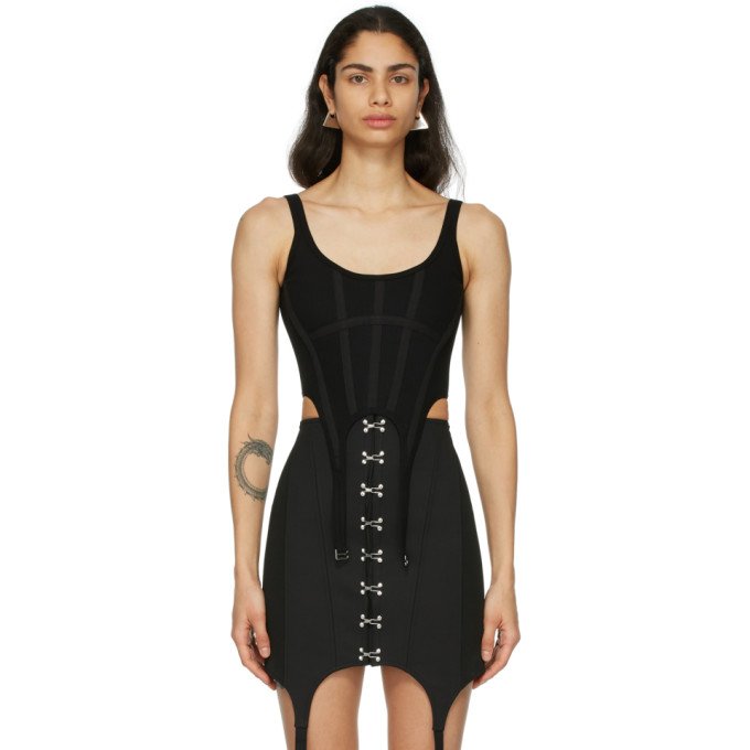 Click to view more detailed imagery on our partner's website Dion Lee Black Ribbed Jersey Corset Top