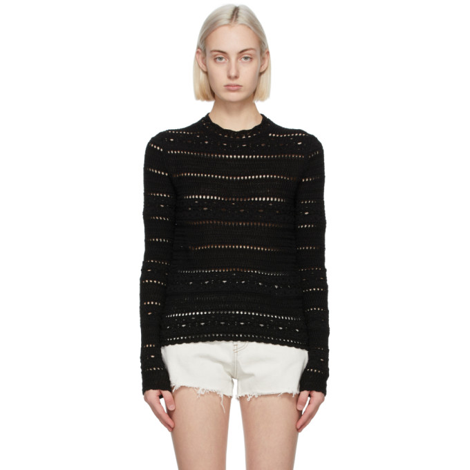 crochet black sweater