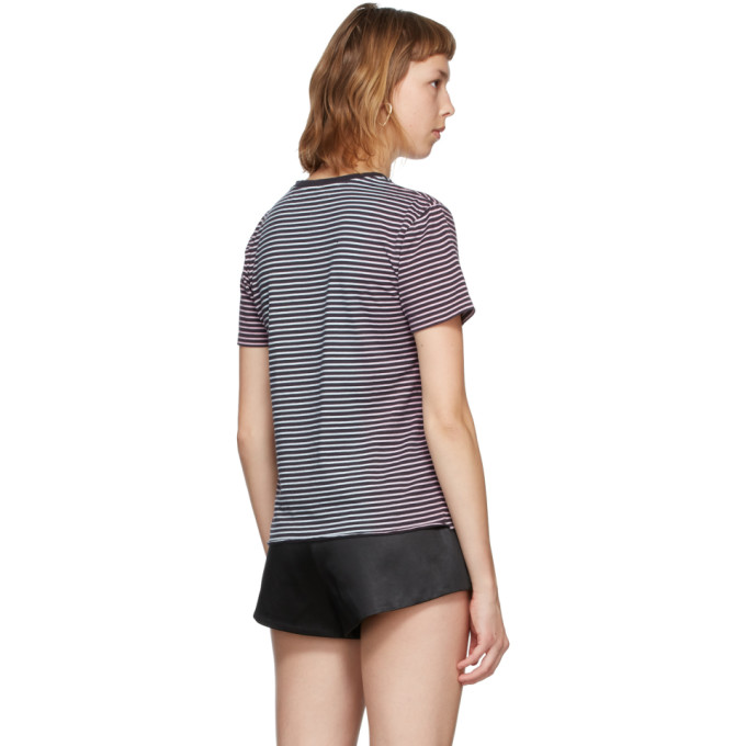 Saint Laurent Striped Monogram T-Shirt