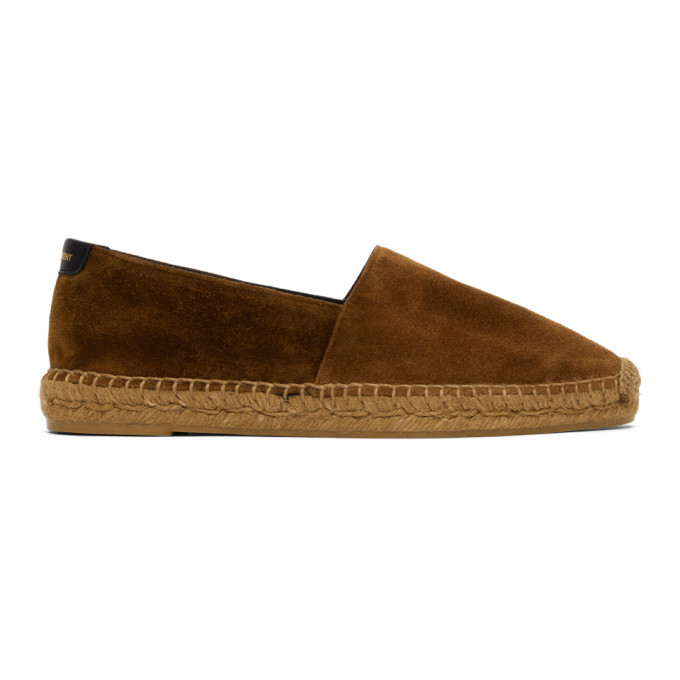 SAINT LAURENT BROWN SUEDE ESPADRILLES