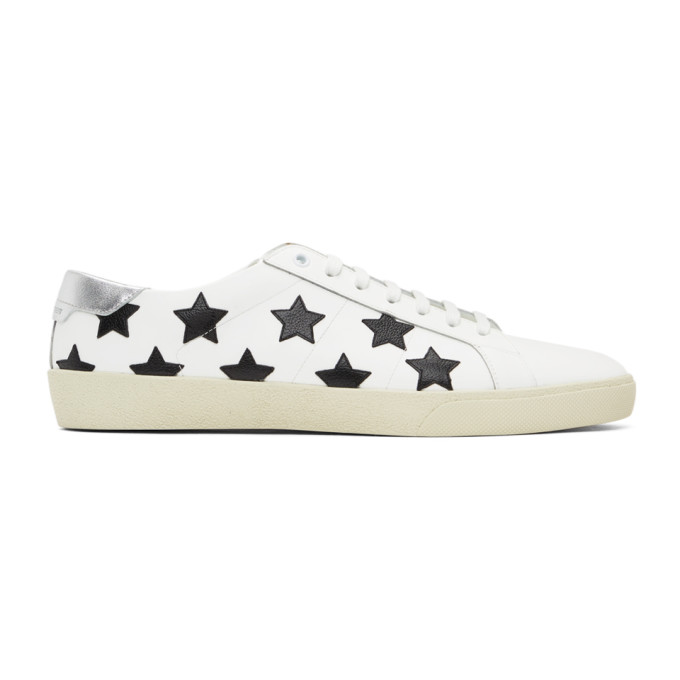 SAINT LAURENT WHITE & BLACK STAR COURT CLASSIC SL/06 SNEAKERS