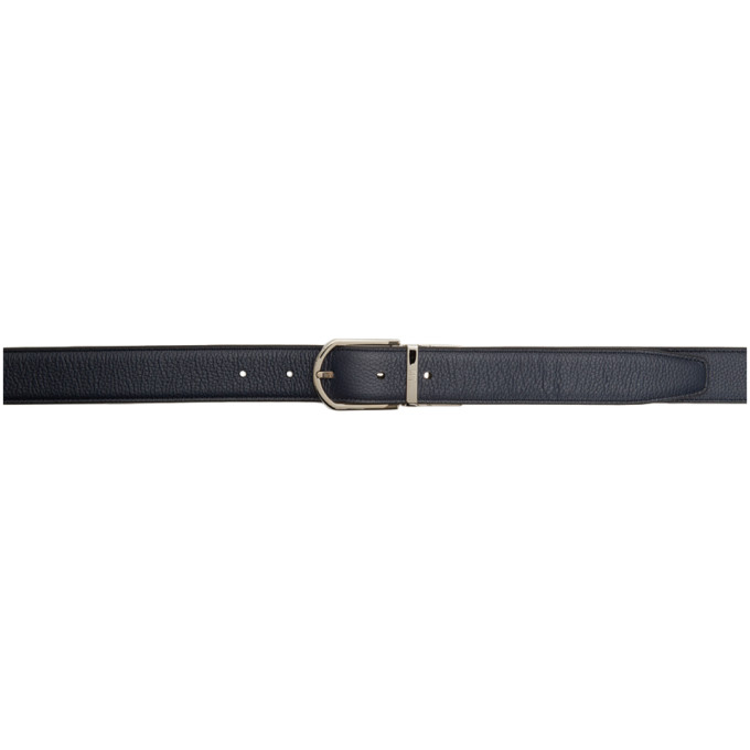 DUNHILL REVERSIBLE NAVY & BLACK SLIM BELT