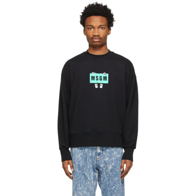 MSGM BLACK LOGO SWEATSHIRT