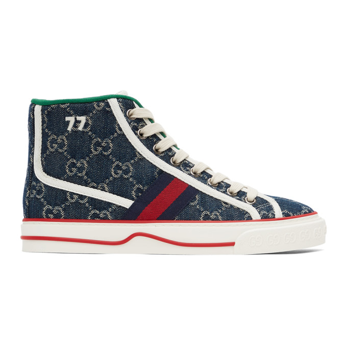 GUCCI BLUE TENNIS 1977 HIGH SNEAKERS