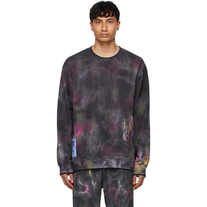 MCQ BY ALEXANDER MCQUEEN BLACK RELAXED-FIT COVERSTITCH SWEATSHIRT