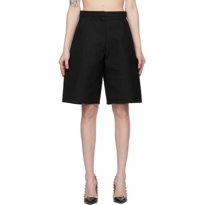 VALENTINO BLACK GABARDINE BERMUDA SHORTS