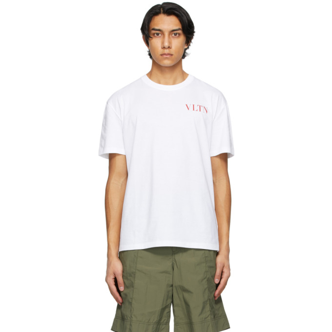 VALENTINO WHITE & RED 'VLTN' T-SHIRT