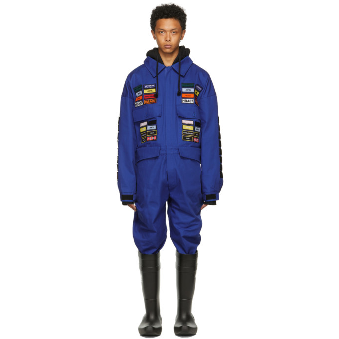 Hood By Air Blue Veteran Boiler Jumpsuit