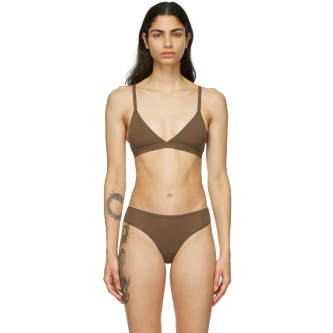 Skims Brown Fits Everybody Triangle Bra In Oxide