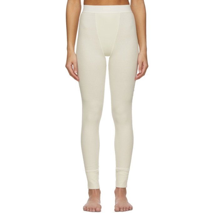 Skims Cotton Rib Thermal Leggings In Bone ModeSens