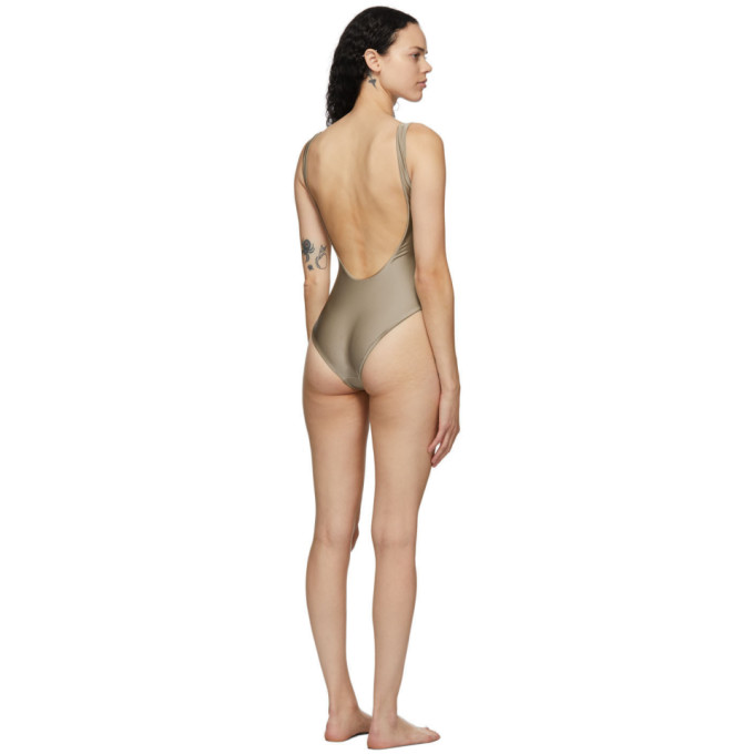 JADE SWIM JADE SWIM TAUPE CONTOUR ONE-PIECE SWIMSUIT