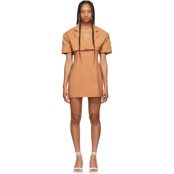 JACQUEMUS BROWN 'LA ROBE GARDIAN' DRESS