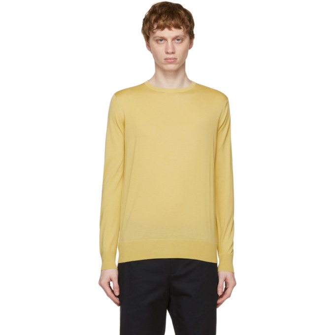 Loro Piana Yellow Wish Wool T-shirt Sweater In Golden Retriev.