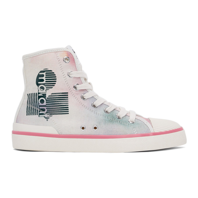 Isabel Marant Benkeen Denim High-top Logo Sneakers In 60ce Celado