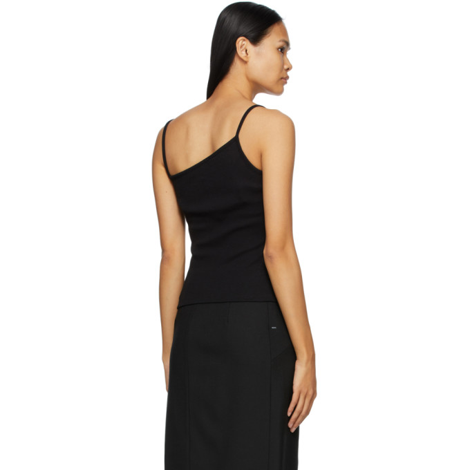 OFF-WHITE OFF-WHITE BLACK ASYMMETRIC RIB TANK TOP